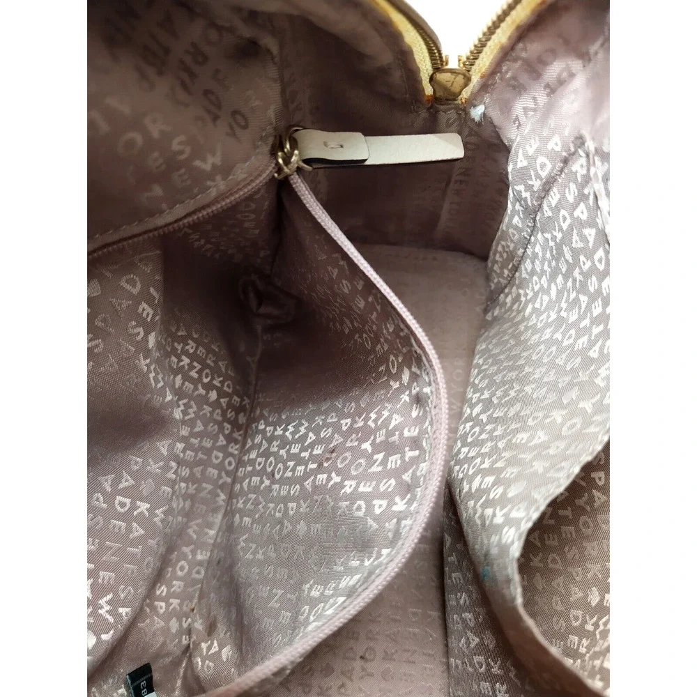 Kate Spade Grove Street Sammi Ivory Leather Zipper Pocket Backpack - MSRP $299